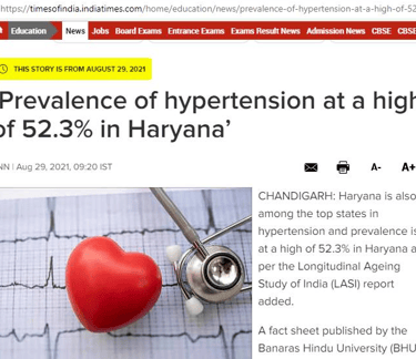 Every 2nd / 3rd person is hypertensive. High BP a silent killer. diagnosis can prevent complications