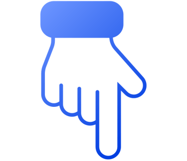 Doigt pointé vers le bas