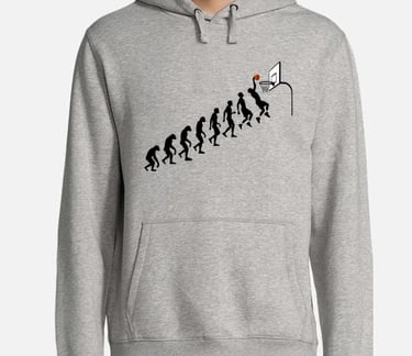 a man in a hoodie with a basketball player on it