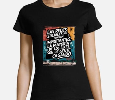 a woman wearing a black shirt with a large poster of a man in a black