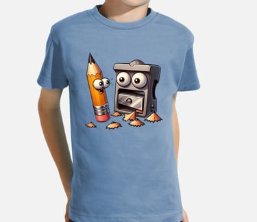 a boy with a pencil and pencils on his face