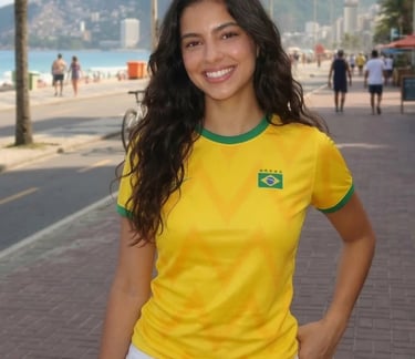 Camisa Brasil Feminina 2026 Torcedor Dry Fit Amarela Futebol 
