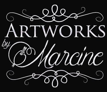 square logo for artworks by marcine nj mural artist