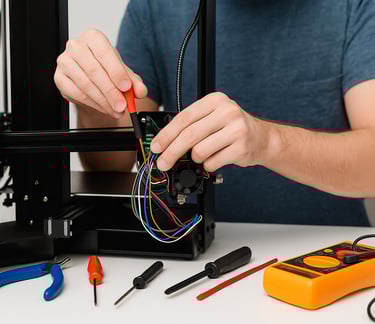 Reparacion de una impresora en servicio mantenimiento