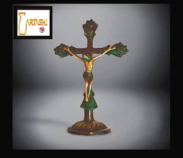 Jesus Christ on cross, made in antique brass