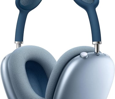 a pair of apple airpod headphones with earset and earphones