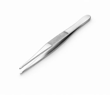 stainless steel thumb forceps instrument CE certified for manual tissue grasping.