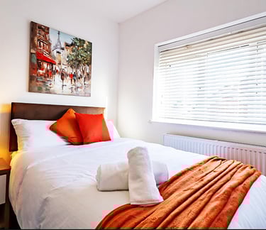 Comfy double bed room, light and airy