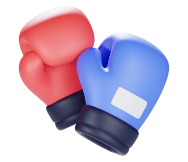 Graphique avec des gants de boxe illustrant la fréquence des entraînements et des cours proposés