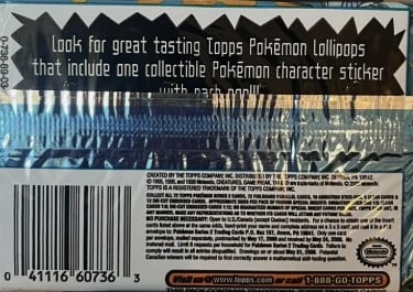 Booster Pack Topps Pokémon series 2 US back