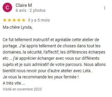 avis client portage bébé 5 étoiles