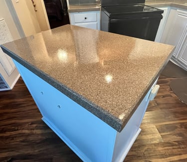 Counter island resurfaced to granite finish
