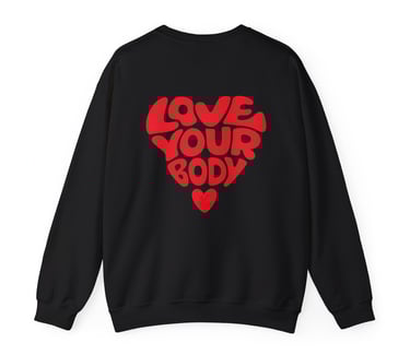 Love Your Body Crewneck Sweatshirt, Black