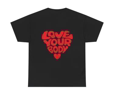 Love Your Body Cotton Tee, Black