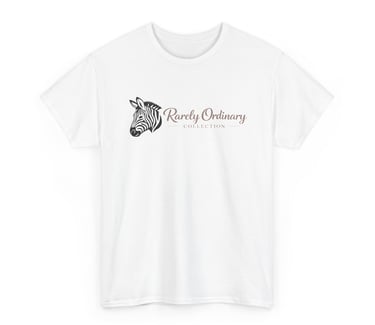 Rarely Ordinary Collection with Zebra Face Outline Cotton Tee, White
