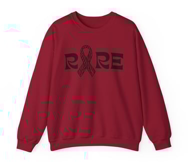 Rare | Zebra Printed Awareness Ribbon | Crewneck Sweatshirt, Cardinal Red