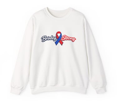 Brinley Strong | Congenital Heart Awareness Ribbon | Crewneck Sweatshirt, White