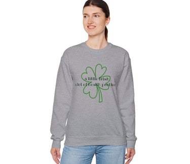 a little Irish, a lot of health problems | Four-leaf clover | Crewneck Sweatshirt, Sport Grey
