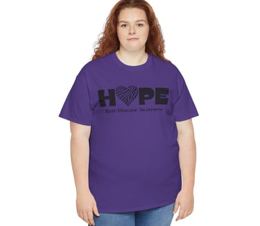 Hope | Zebra Printed Heart | Rare Disease Awareness | Cotton Tee, Lilac
