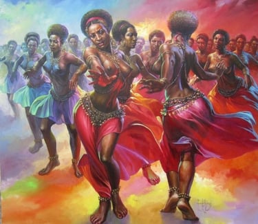 African Dancers by Leonard Okwoju el-Dragg