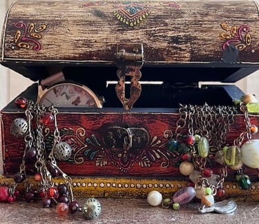 treasure box for trinkets hand painted