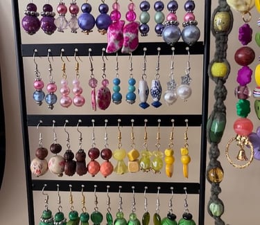vintage bead earrings rescued and repurposed