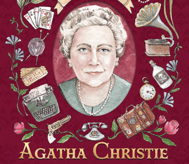 Book cover of Agatha Christie: The Mother of the Cozy Mystery by Nancy West, featuring a vintage-sty