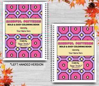 Two Coloring Books on a Grey Table with Fall Leaves