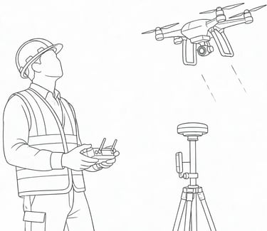 contractor at work using a drone