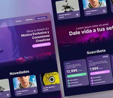 diseño web plataforma musical