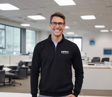 Close-up of colorful custom mugs with unique designs on a wooden table.
