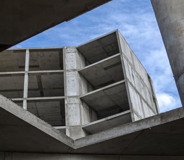 a building with a sky view of a building