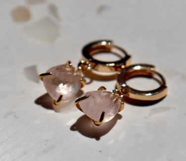 boucles d'oreilles quartz rose