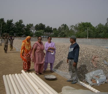 Team supervising construction of Sand FIlter