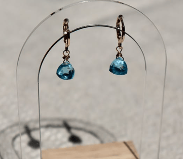 boucles d'oreilles quartz bleu