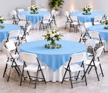 MESA REDONDA SILLA BLANCA