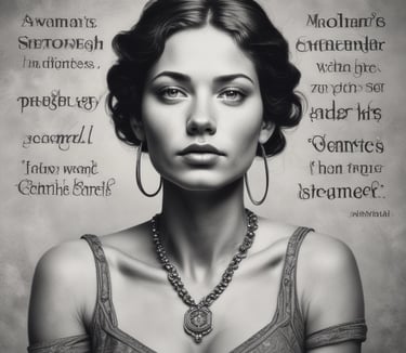 A neon sign with the words 'Empower Women' in bright blue letters against a dark background. The lettering is surrounded by an artistic design of neon orange loops, adding a decorative touch to the sign.