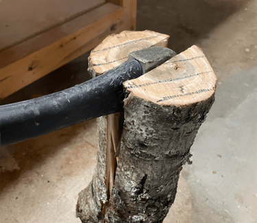 Step 2: Split wood into spoon-sized pieces