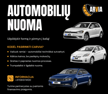 Automobiliu nuoma reklama facebook