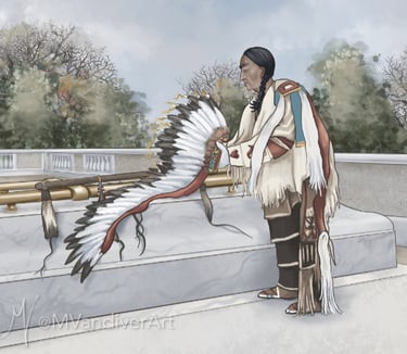 Illustrations from The Unkown Soldier's Journey Home by New Orleans artist Melissa Vandiver.