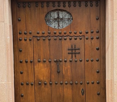 ancient wooden door symbol