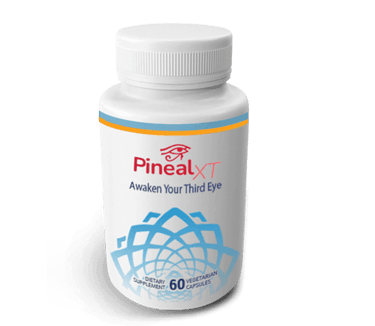 Pineal XT dietary supplement bottle with 60 vegetarian capsules for third eye awakening.