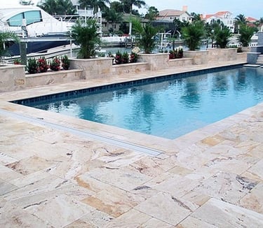 Travertine patio pressure washing and sealing 