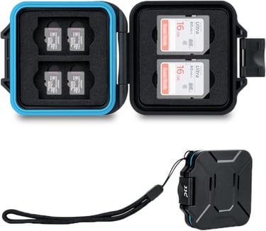 JJC 12 Slots Portable SD Micro SD Memory Card Case, Water-Resistant and Anti-Shock SD MSD TF Card