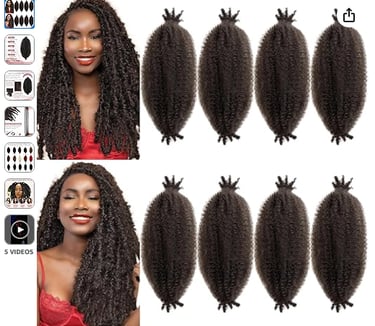 Springy Afro Cuban Twist Hair 8 Pk - 12 Inch
