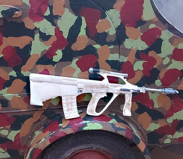 Stayer A-88 Rifle and the camouflage trailer.