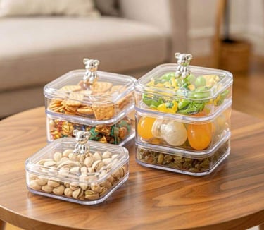 square PET storage boxes with lids pantry wholesale