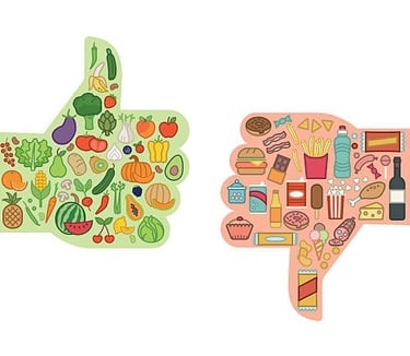 Visual representation of nutrition and lifestyle modifications