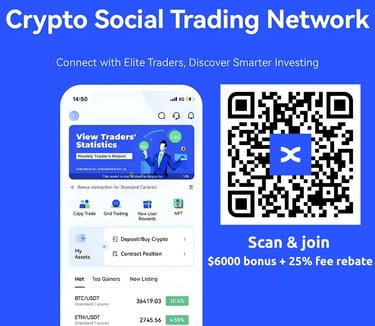 BingX QR code with mobile app screen offering $6000 bonus and 25% fee rebate for new users