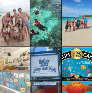 ultimate land and Sea Tour graphic- swimming pigs tour, tasty teas, graycliff chocolate